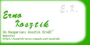 erno kosztik business card